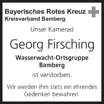 Anzeige von Georg Firsching von MGO