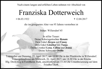 Anzeige von Franziska Dotterweich von MGO