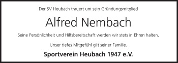 Anzeige von Alfred Nembach von MGO