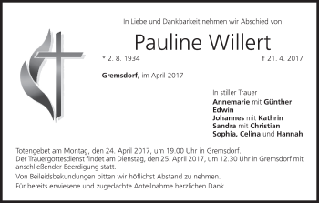 Anzeige von Pauline Willert von MGO