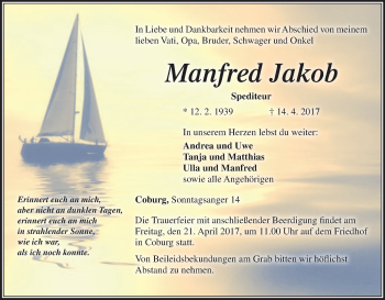 Anzeige von Manfred Jakob von MGO