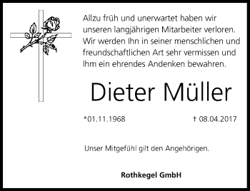 Anzeige von Dieter Müller von MGO