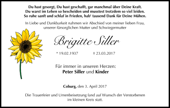 Anzeige von Brigitte Siller von MGO