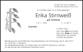 Anzeige von Erika Stirnweiß von MGO