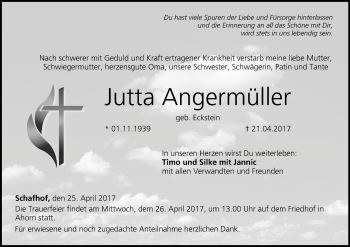 Anzeige von Jutta Angermüller von MGO