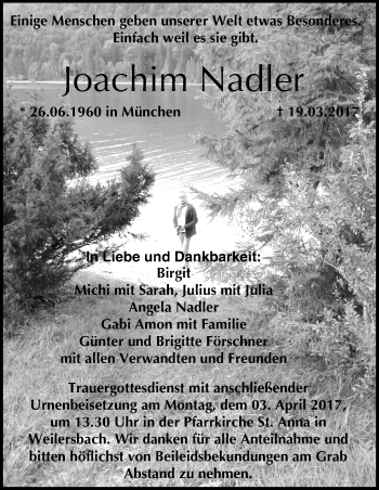 Anzeige von Joachim Nadler von MGO