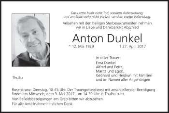 Anzeige von Anton Dunkel von MGO