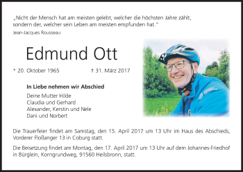 Anzeige von Edmund Ott von MGO