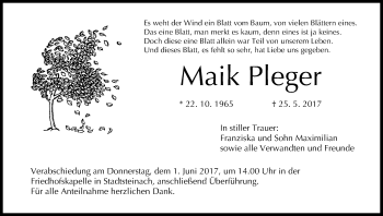 Anzeige von Maik Pleger von MGO