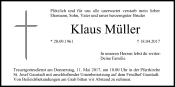 Anzeige von Klaus Müller von MGO