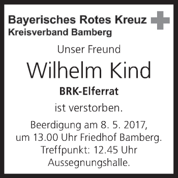 Anzeige von Wilhelm Kind von MGO