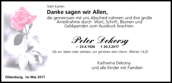 Anzeige von Peter Dekorsy von MGO