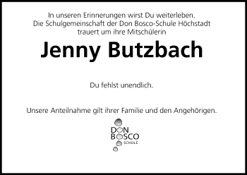 Anzeige von Jenny Butzbach von MGO
