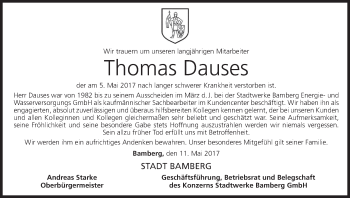 Anzeige von Thomas Dauses von MGO