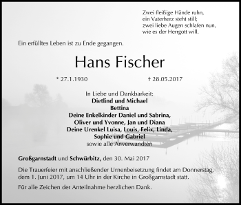 Anzeige von Hans Fischer von MGO