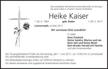 Anzeige von Heike Kaiser von MGO