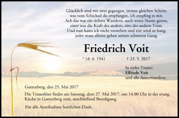 Anzeige von Friedrich Voit von MGO