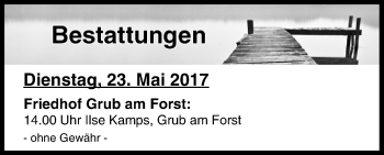 Anzeige von Bestattungen vom 23.05.2017 von MGO