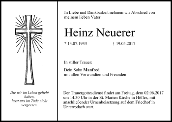Anzeige von Heinz Neuerer von MGO