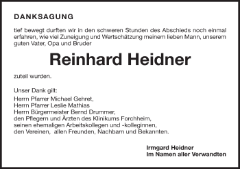 Anzeige von Reinhard Heidner von MGO