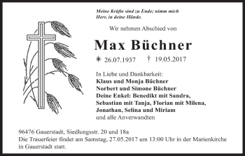Anzeige von Max Büchner von MGO