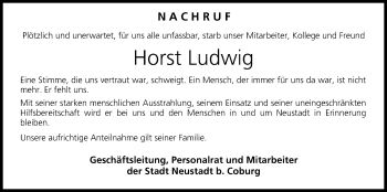 Anzeige von Horst Ludwig von MGO