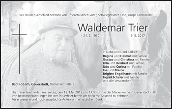 Anzeige von Waldemar Trier von MGO