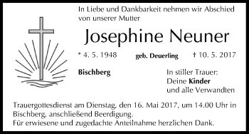 Anzeige von Josephine Neuner von MGO