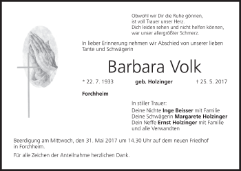 Anzeige von Barbara Volk von MGO