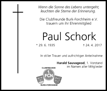 Anzeige von Paul Schork von MGO