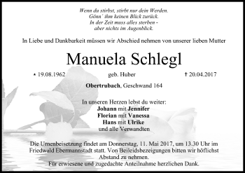 Anzeige von Manuela Schlegl von MGO