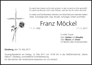 Anzeige von Franz Möckel von MGO