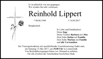 Anzeige von Reinhold Lippert von MGO