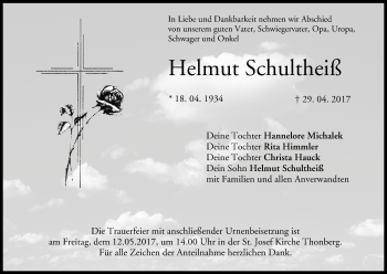 Anzeige von Helmut Schultheiß von MGO