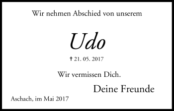 Anzeige von Udo Edelmann von MGO