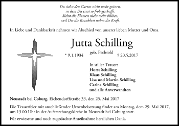Anzeige von Jutta Schilling von MGO