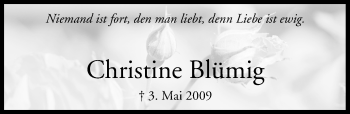 Anzeige von Christine Blümig von MGO