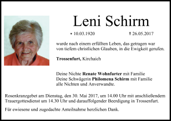 Anzeige von Leni Schirm von MGO