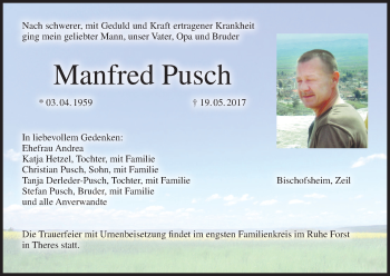 Anzeige von Manfred Pusch von MGO