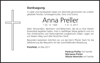 Anzeige von Anna Preller von MGO