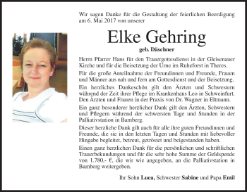 Anzeige von Elke Gehring von MGO