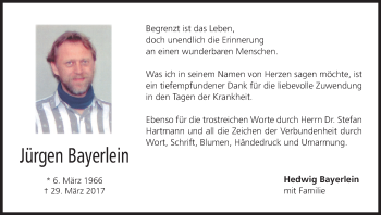 Anzeige von Jürgen Bayerlein von MGO