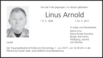 Anzeige von Linus Arnold von MGO
