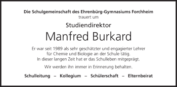 Anzeige von Manfred Burkard von MGO