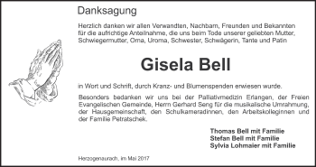 Anzeige von Gisela Bell von MGO