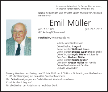 Anzeige von Emil Müller von MGO
