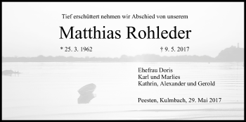 Anzeige von Matthias Rohleder von MGO