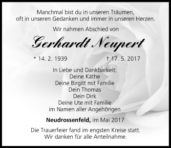 Anzeige von Gerhardt Neupert von MGO