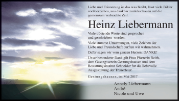 Anzeige von Heinz Liebermann von MGO