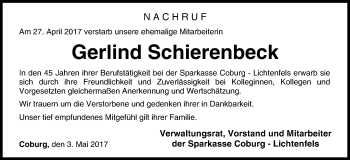 Anzeige von Gerlind Schierenbeck von MGO